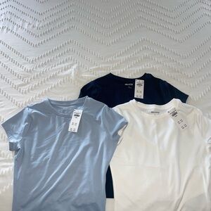 Hollister Blue and White Short Sleeve Tees